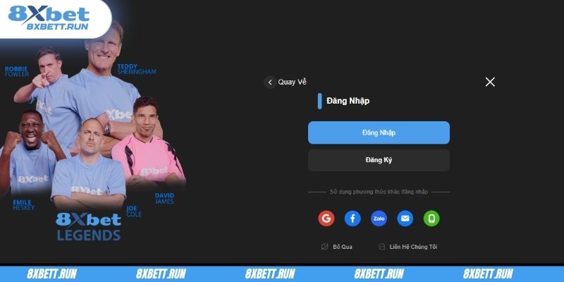 Truy cập trang chủ chính thức của 8XBET
