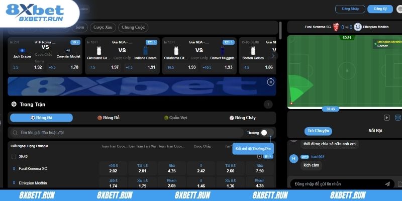 Khám phá sân chơi thể thao đỉnh cao tại 8XBET